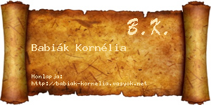 Babiák Kornélia névjegykártya